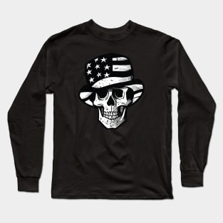 Skull Wear USA Hat BW Long Sleeve T-Shirt